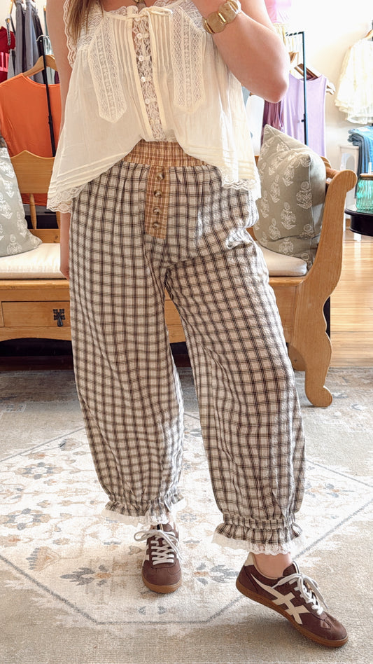 Plaid Balloon Pants