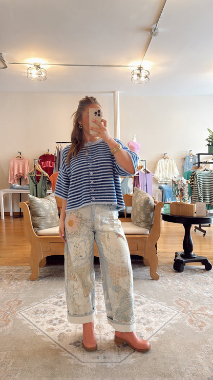 Lou Cardigan - Blue Stripes