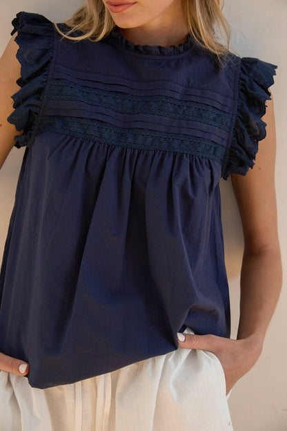 Indigo Lace Blouse