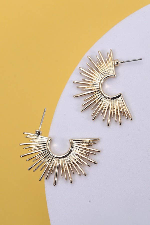 Amy Sunburst Hoop Earrings Gold