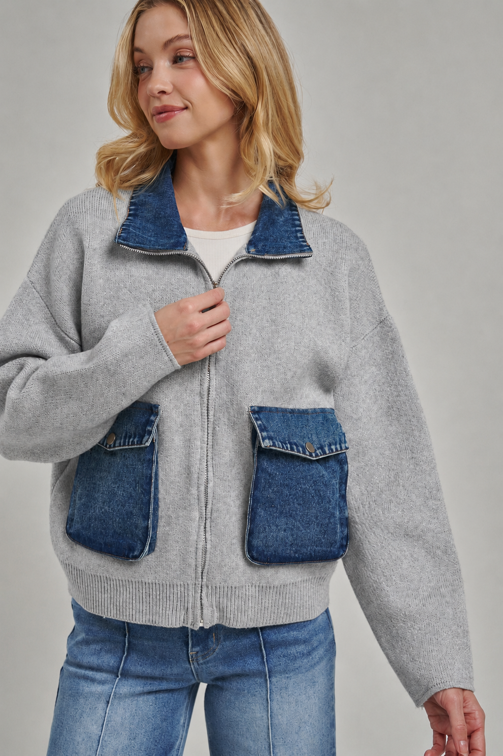 The Denim Theory Zip Up