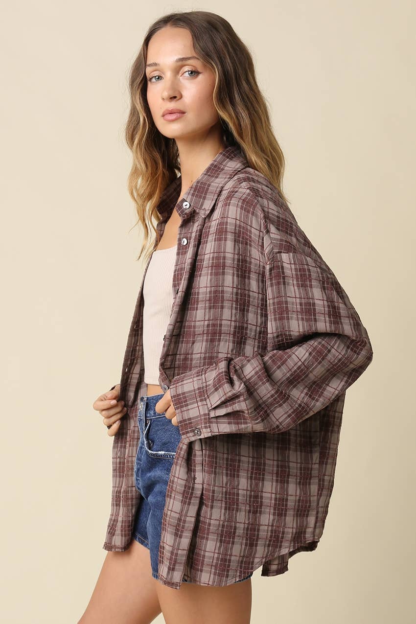 Cathy Oversized Plaid Shirt