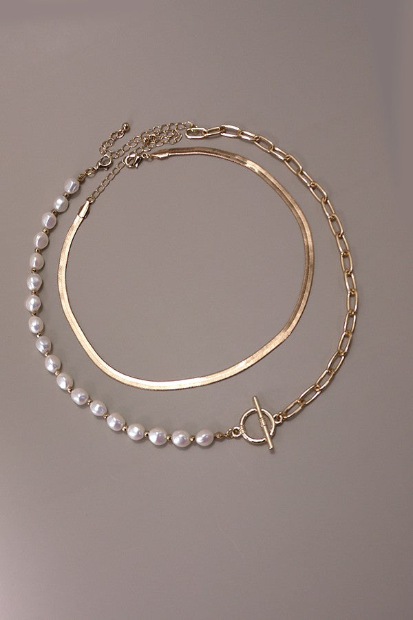 Audrey Mix Pearl Chain Necklace