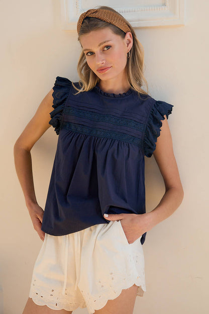 Indigo Lace Blouse