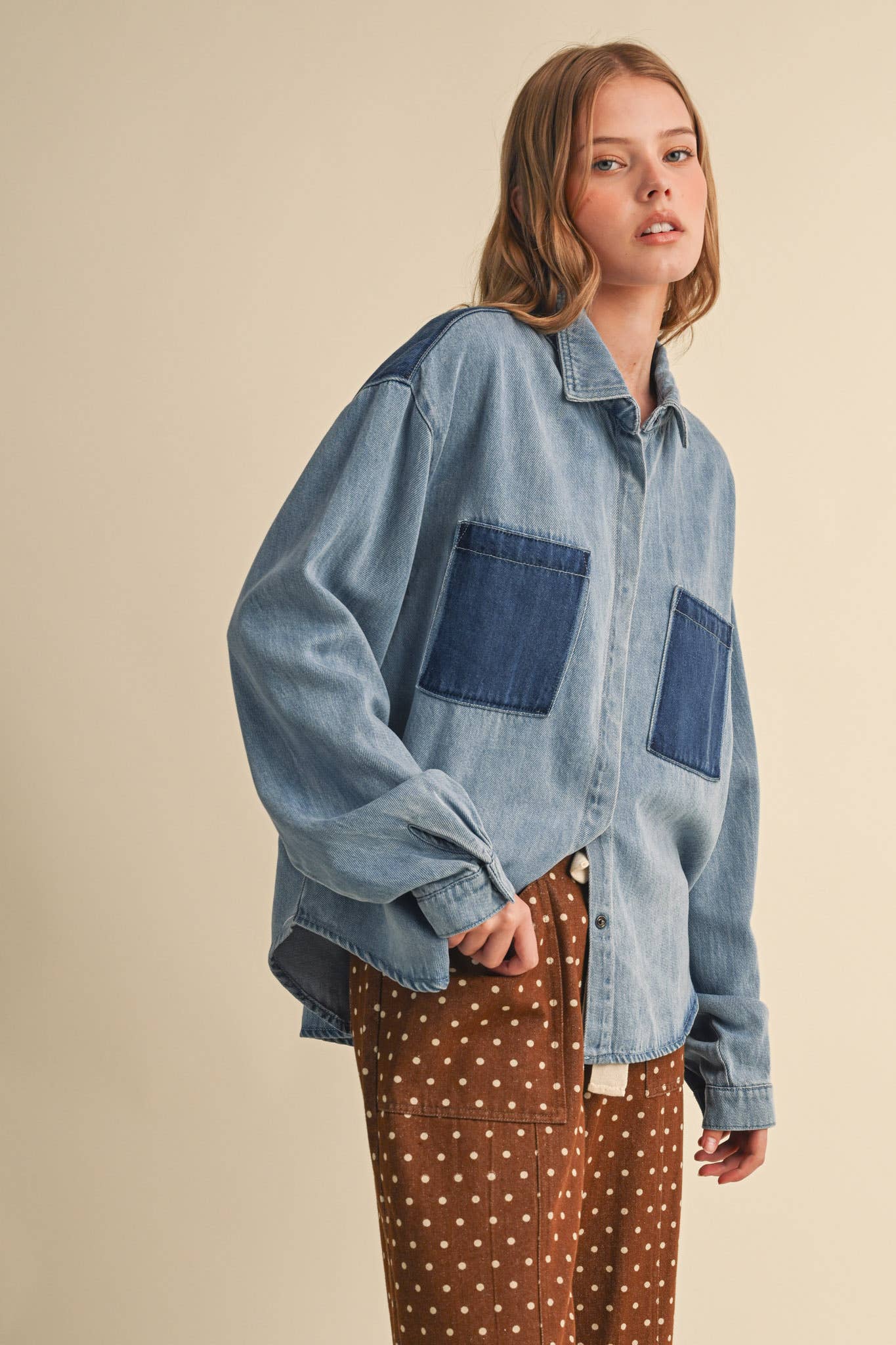 The Color-block Button up