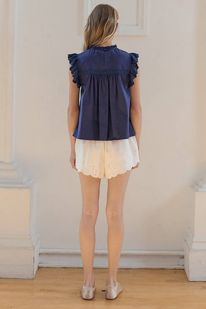 Indigo Lace Blouse
