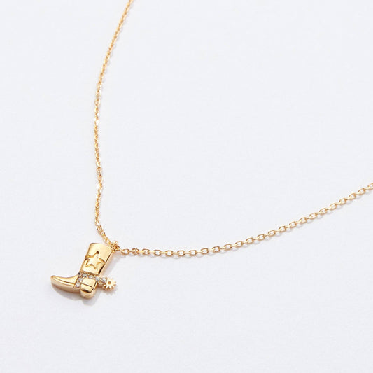 Petite Western Boot Pendant Necklace