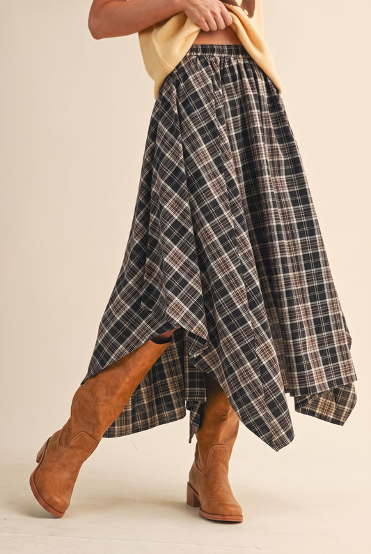 Autumn In Plaid Skirt