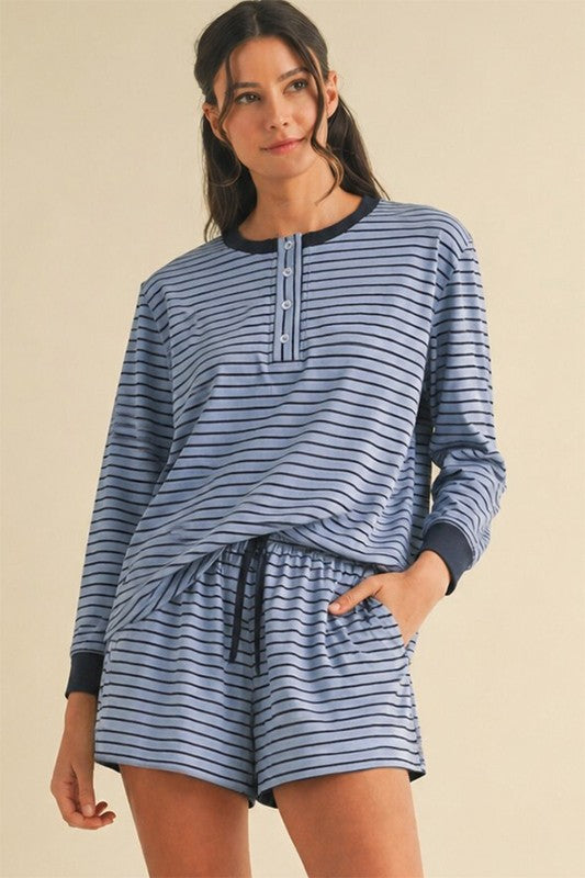 Blueberry Pin Stripe Set