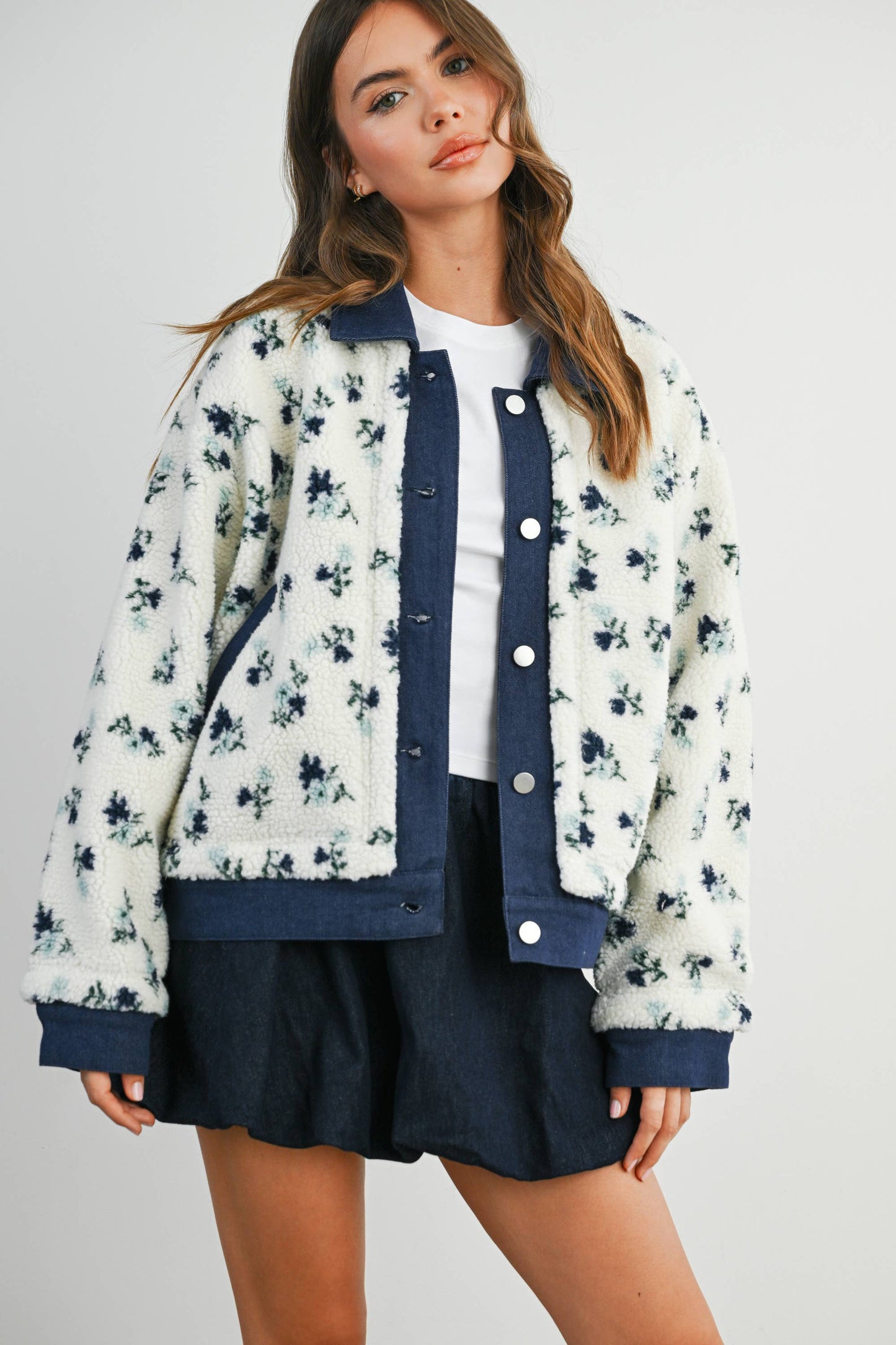 Fall Floral Denim Shacket