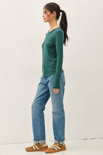 Round Neck Basic Long Sleeve