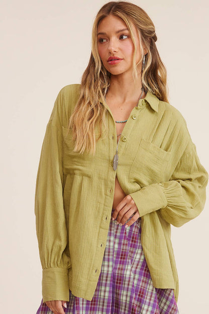 Laurel Gauze Button Down