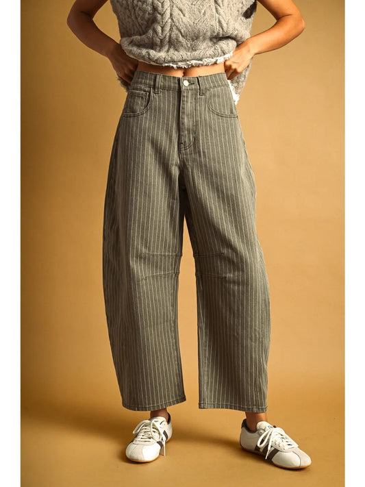 Camden Barrel Pants - Olive