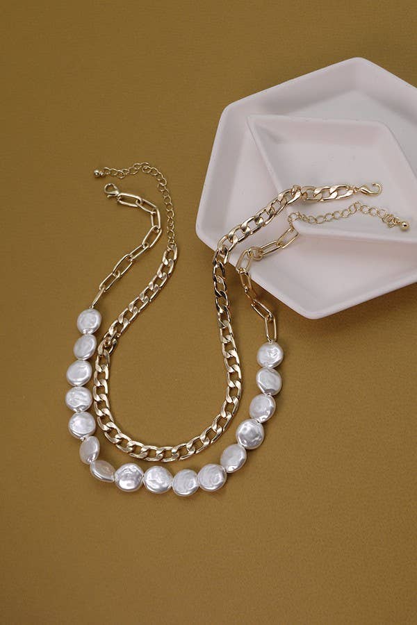 Evelyn Double Layer Pearl Necklace