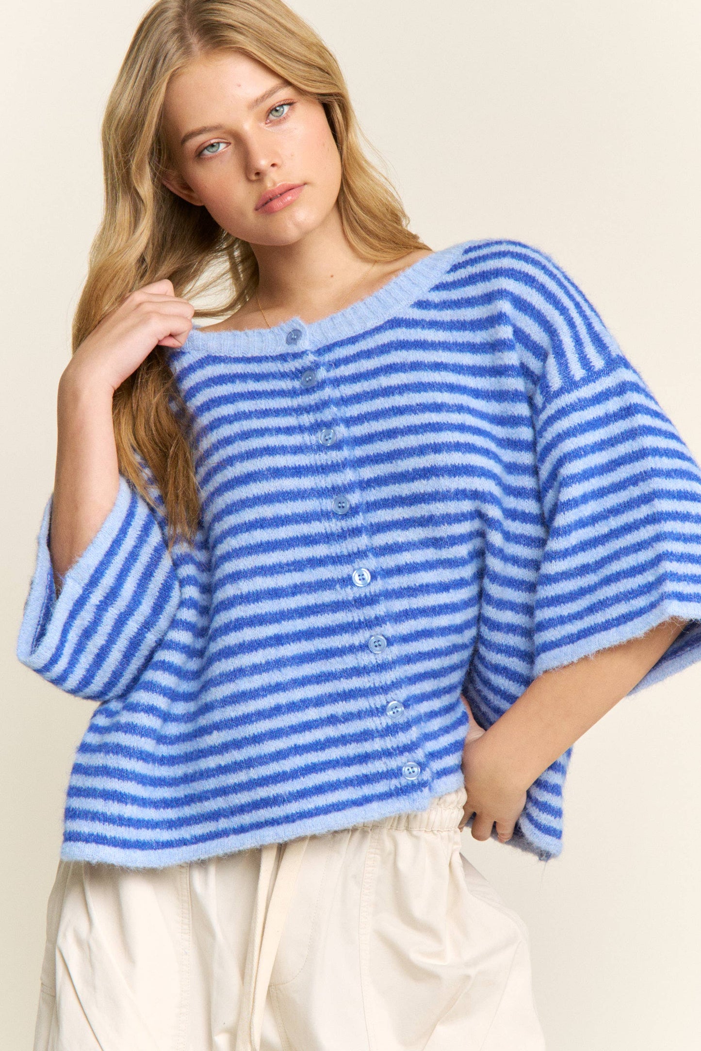Lou Cardigan - Blue Stripes