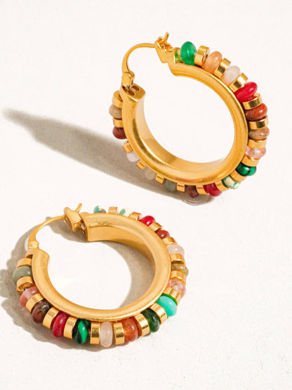 Multi Color Boho Hoop Earring