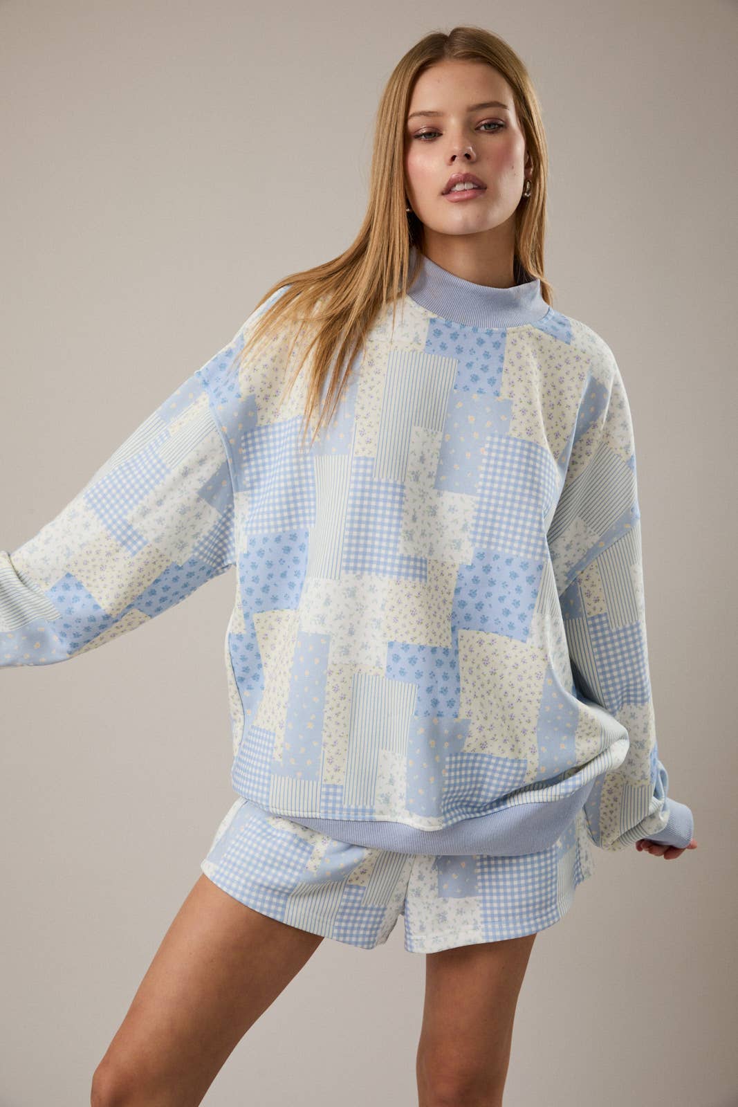 Cloud Quilt Mockneck
