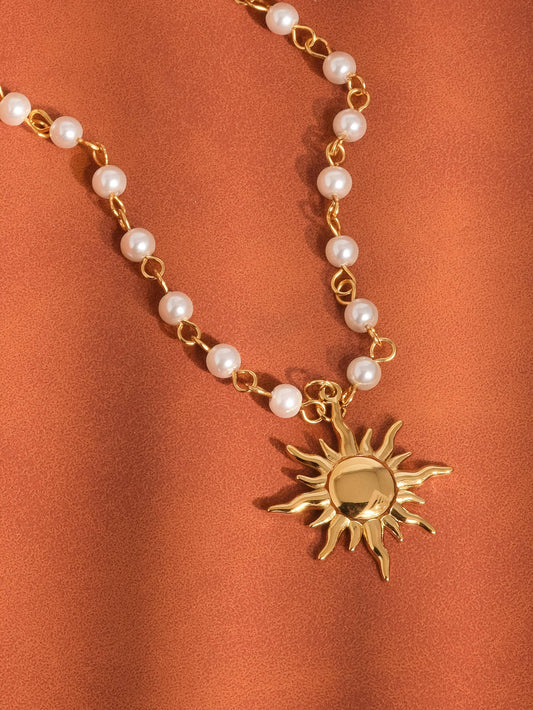 Sunburst Pearl Necklace