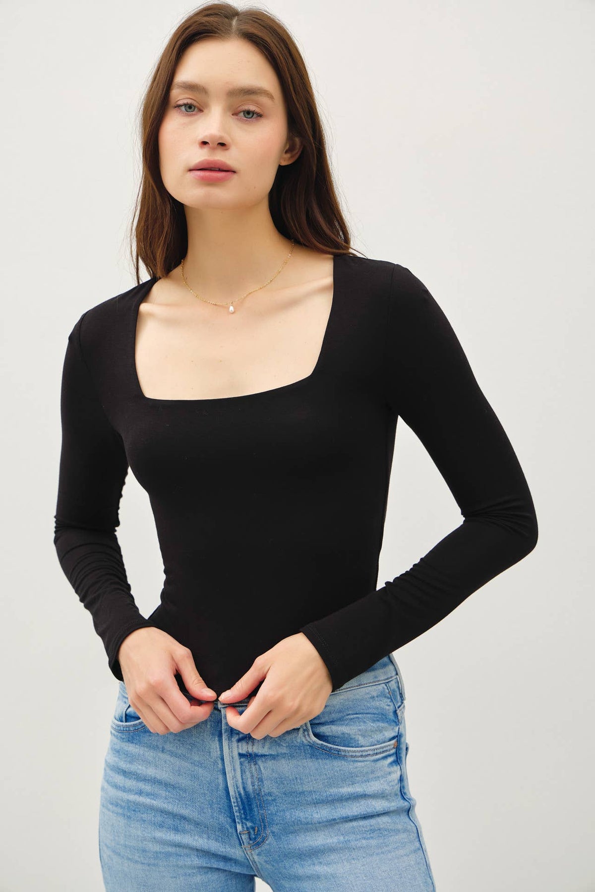 Square Neck Long Sleeve Staple