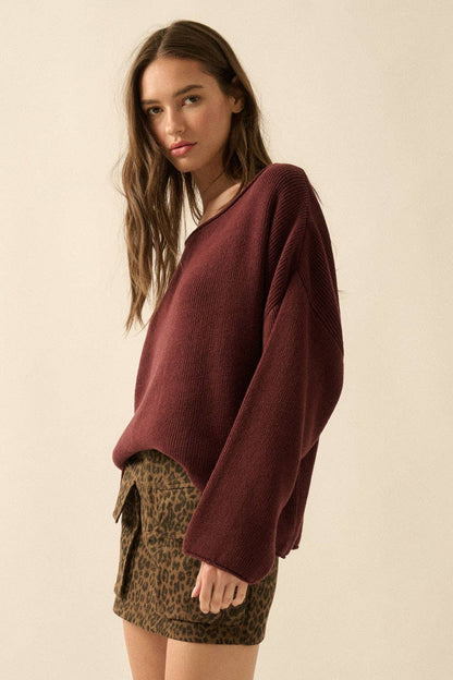 Baked Plum Cozy Sweater