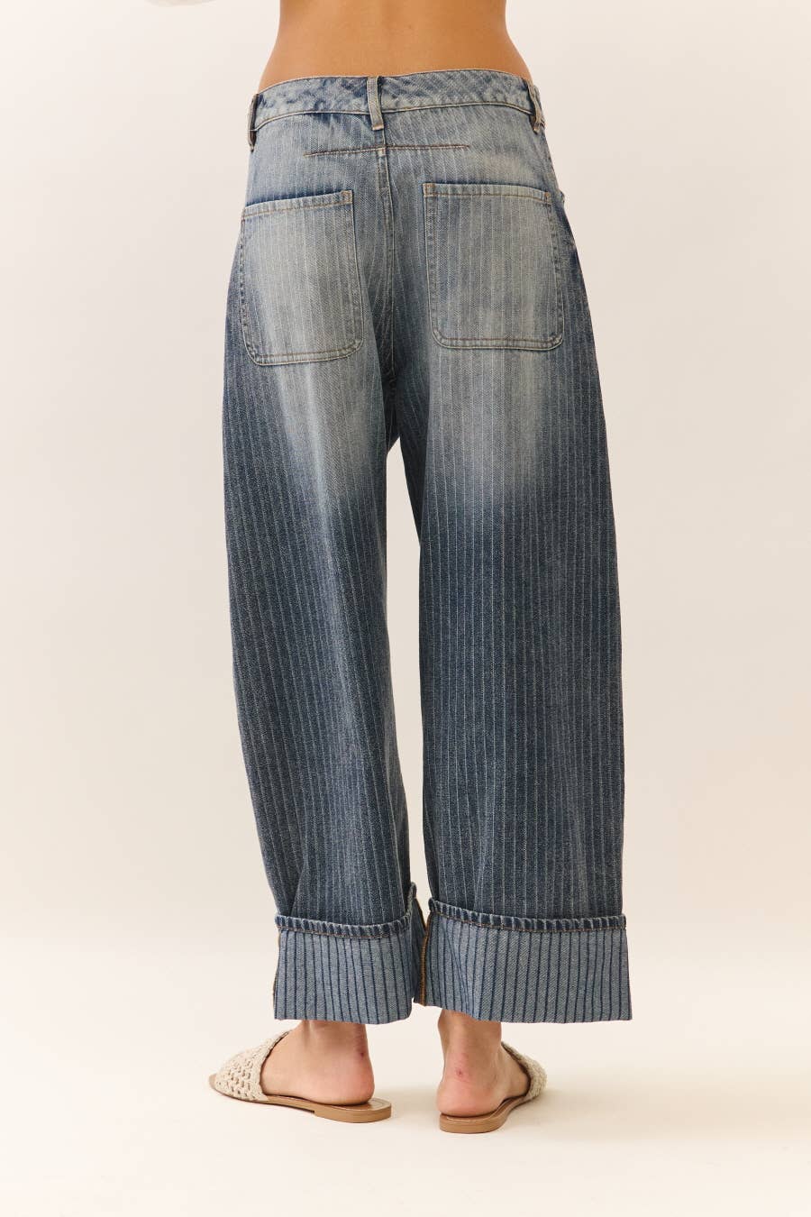 Natural Stripe Pants - Navy