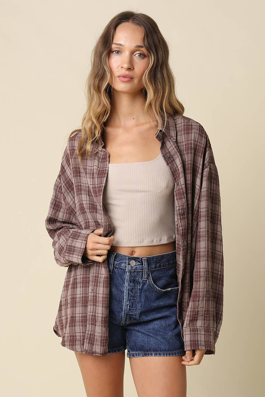 Cathy Oversized Plaid Shirt