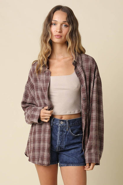 Cathy Oversized Plaid Shirt