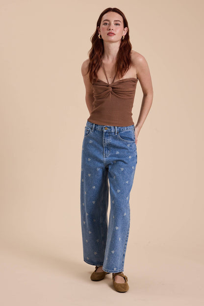 Twisted Tube Top Brown