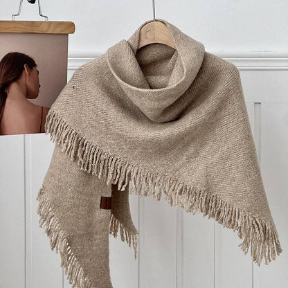 Tassel Knit Shawl Scarf