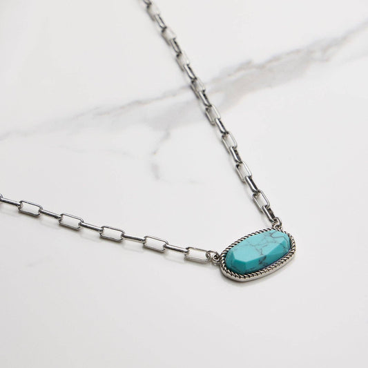 Natural Turquoise Pendant Necklace