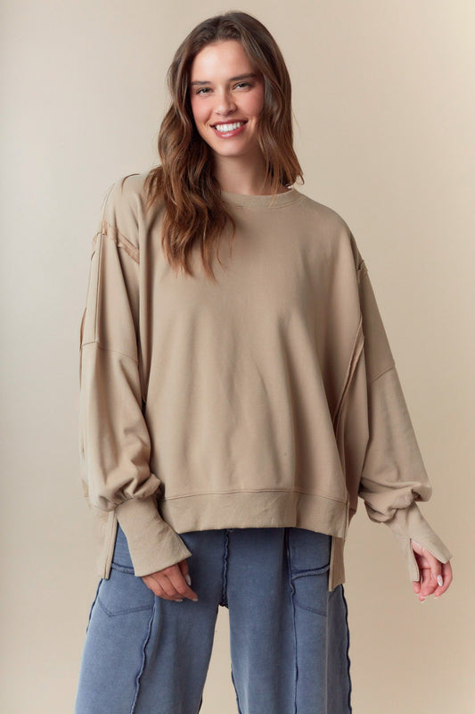 Oversized Exposed Seam Pullover