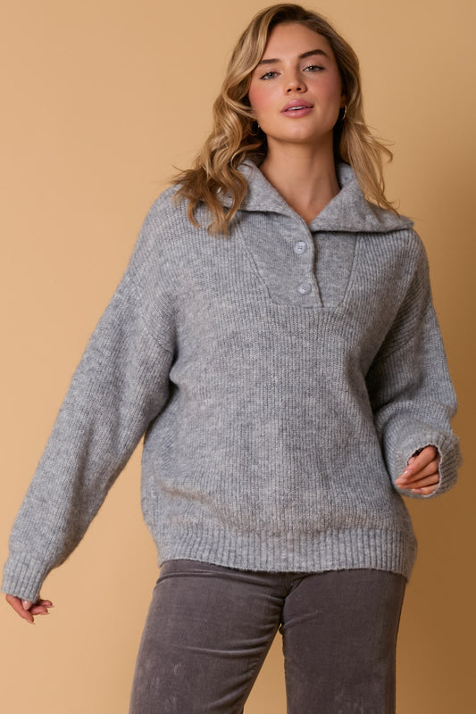 Get Cozy Henley - Grey