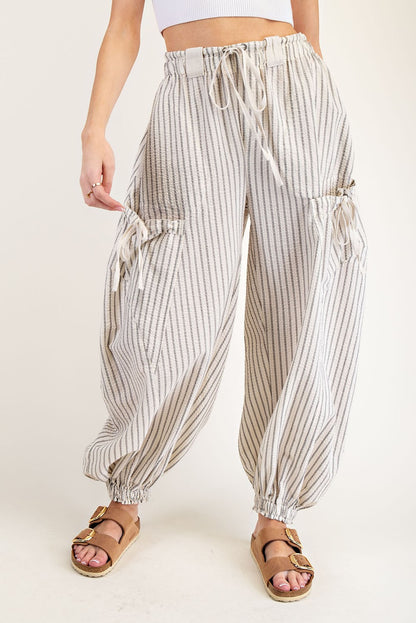 Nomad Stripe Joggers - Oatmeal