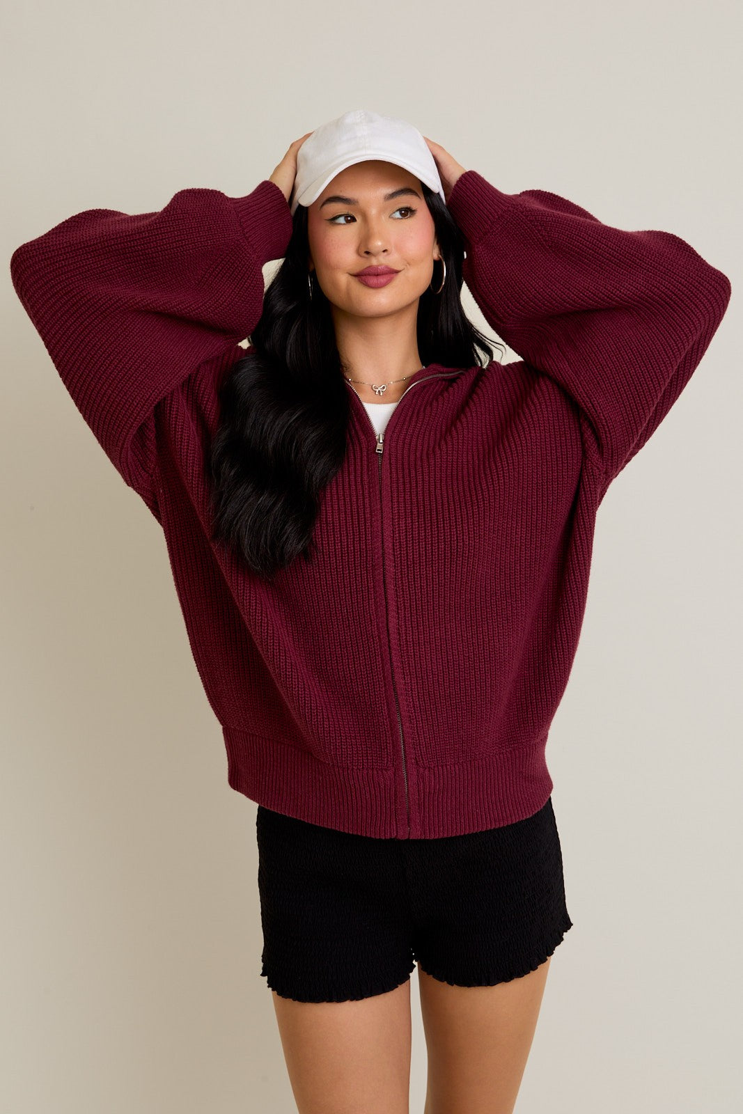 Café Cozy Knit - Burgundy