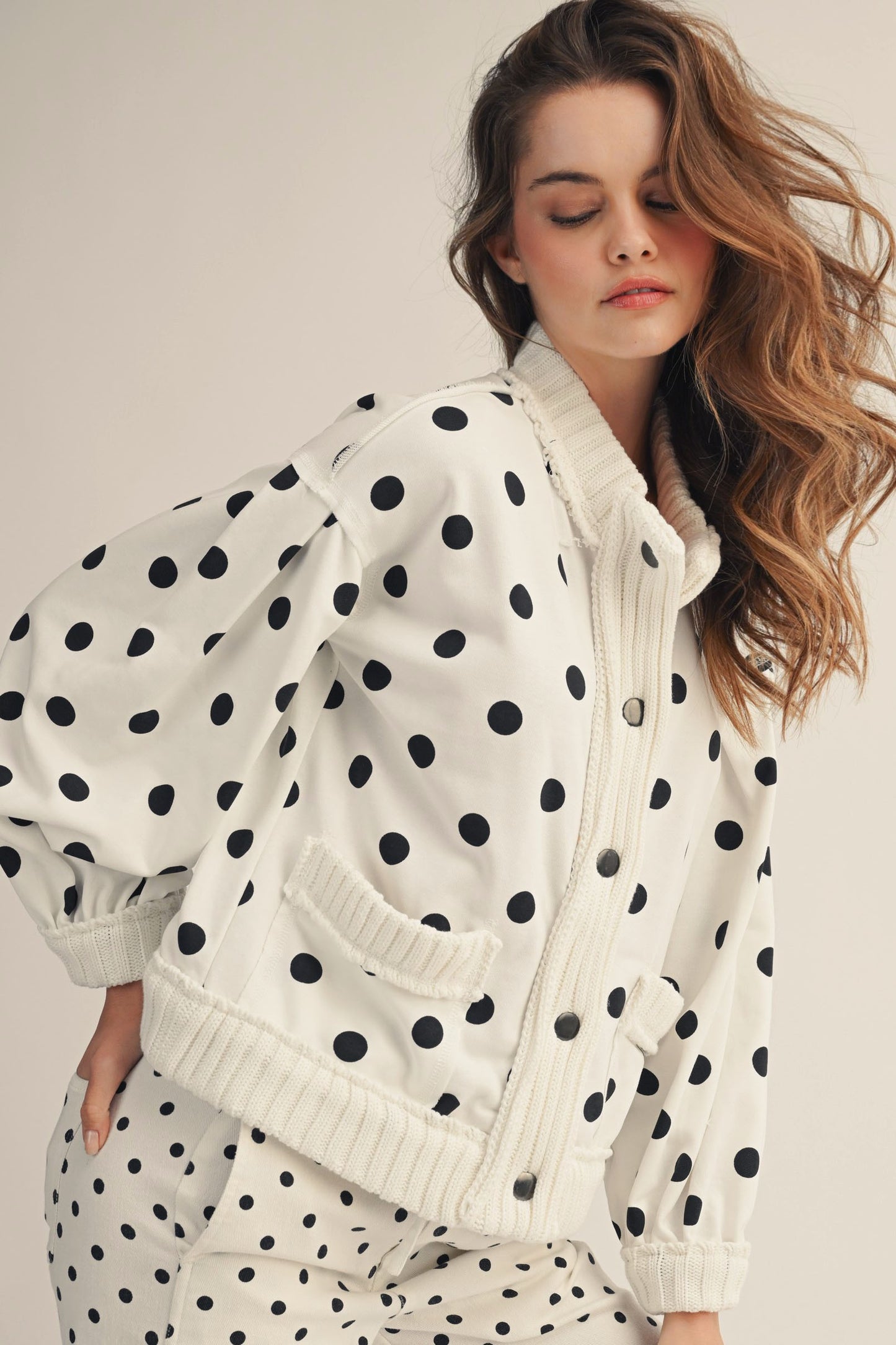 Out For A Stroll Polka Dot Cardigan