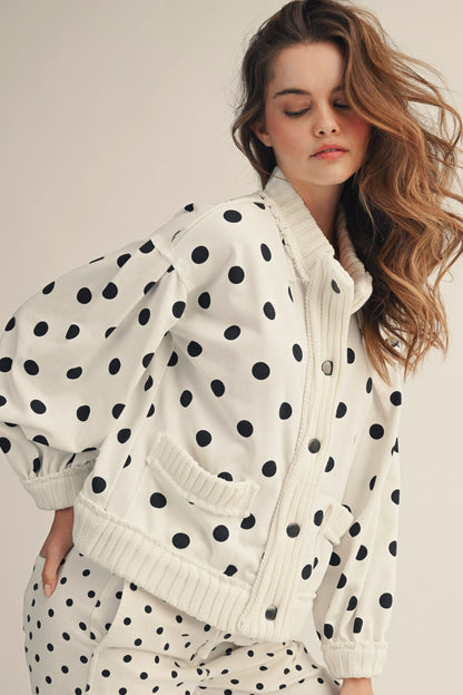 Out For A Stroll Polka Dot Cardigan