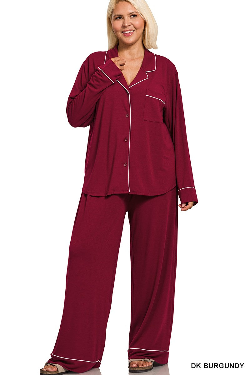 Kiss Me Goodnight Pj's - Burgundy