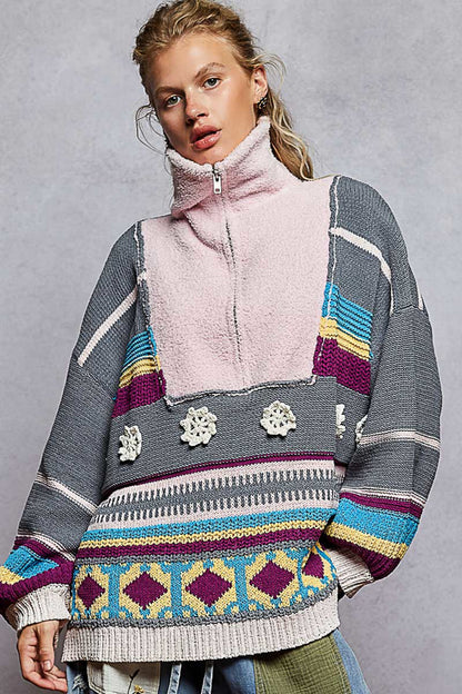 Boho Tapestry 1/4 Zip