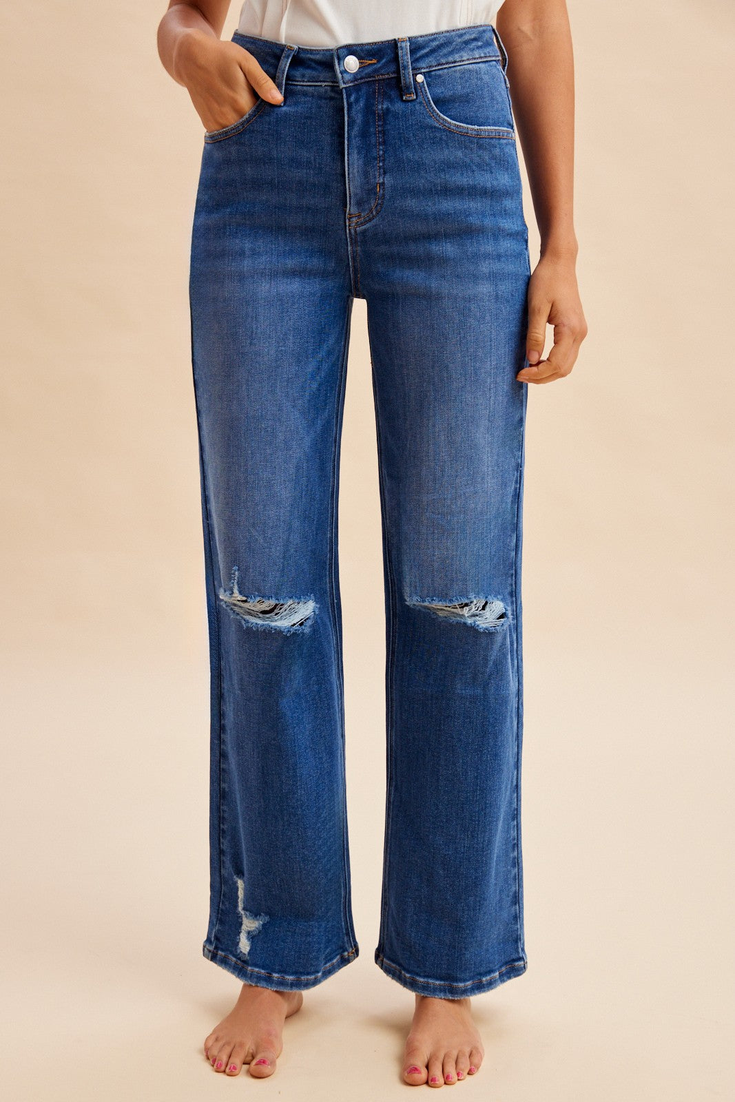 Tummy Control Slim Straight Jeans